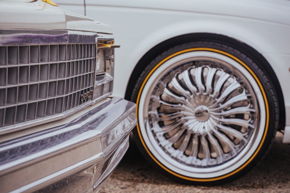 Shiny car wheels after auto wash membership service